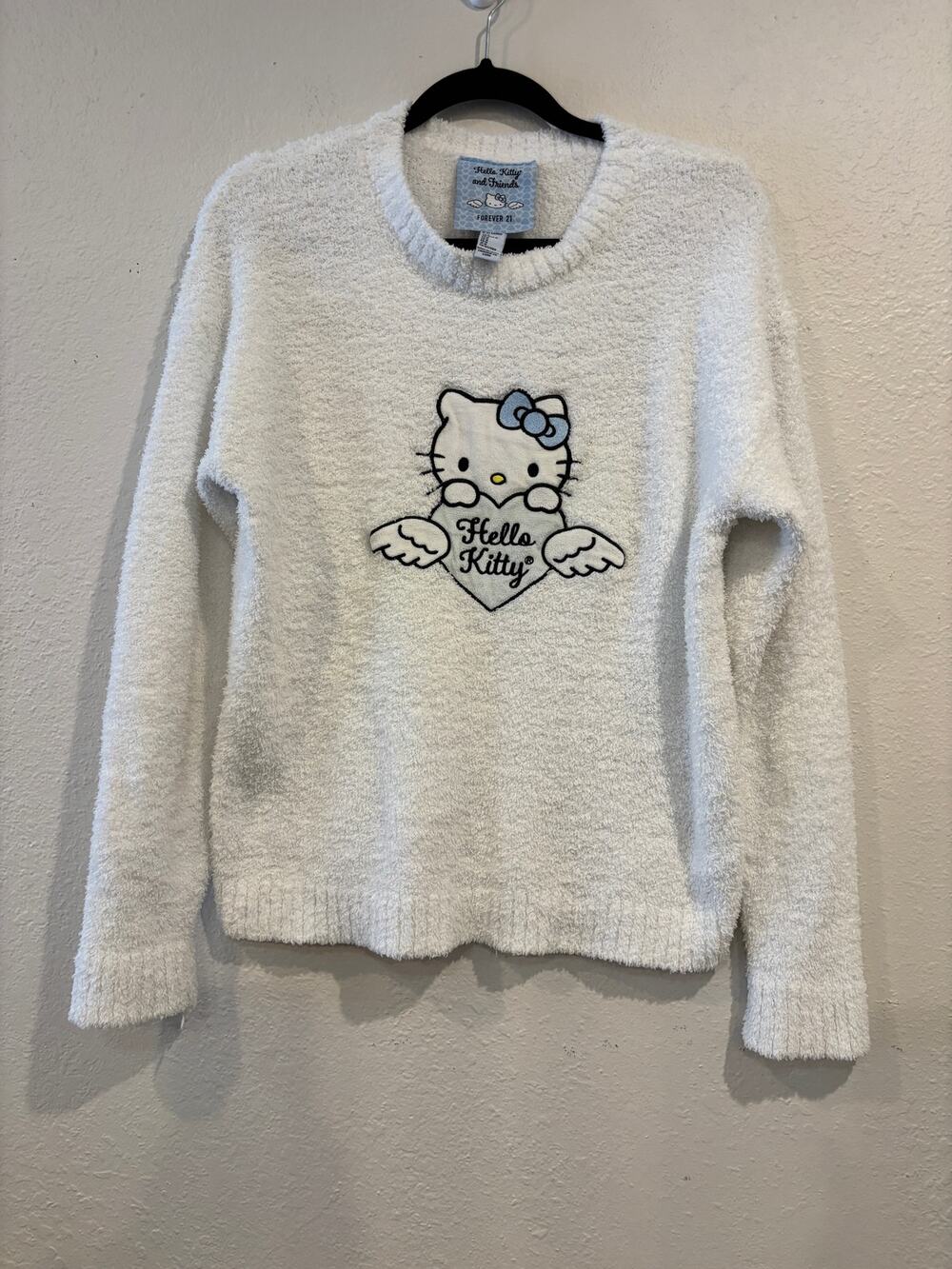 Hello Kitty & Friends Sanrio x Forewer 21 Fluffy Chenille Sweater Pullover sz M